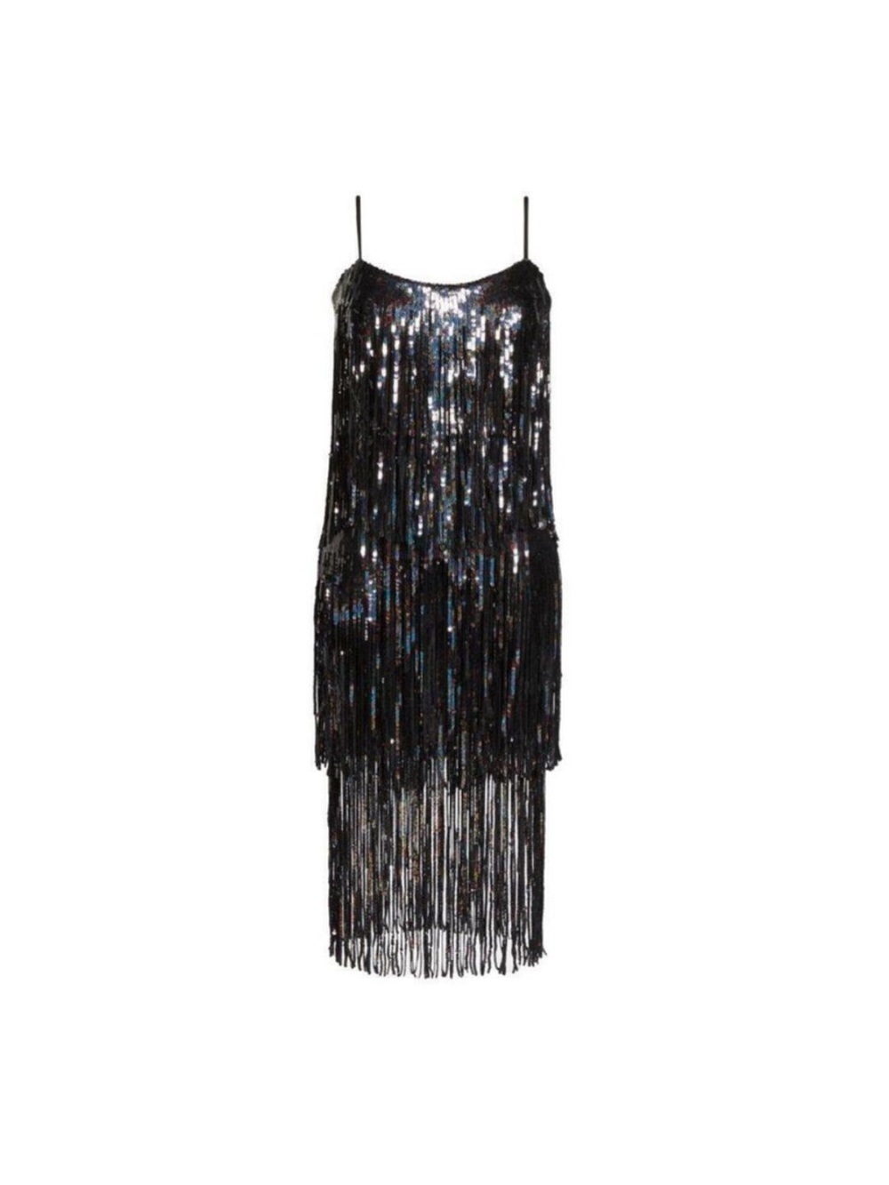 NWT Dress the Population Roxy Sequin Fringe Dress SZ XS Black Sparkle - Picture 5 of 14